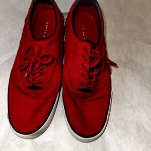 Tommy Hilfiger Red Canvas Sneakers